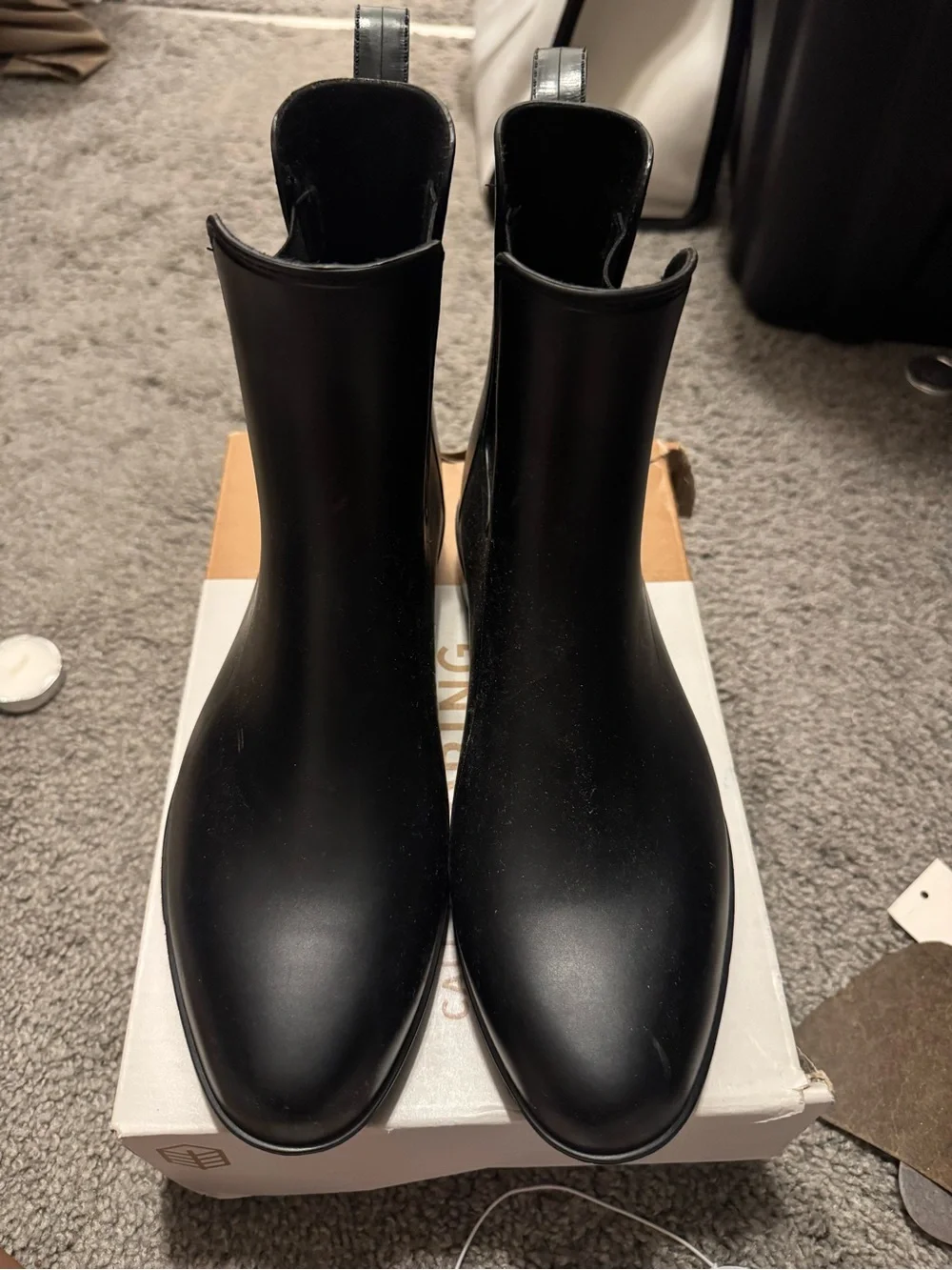 a new day Black Chelsea Rain Boots for Women